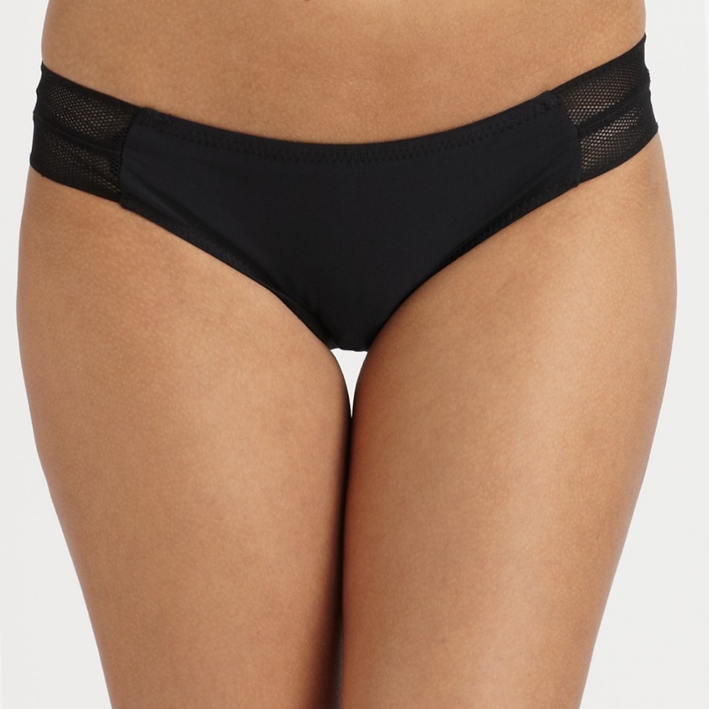 NWT Rag & Bone Black Mesh Net Trim Bikini Bottom